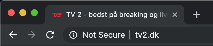 Eksempel på usikker hjemmeside