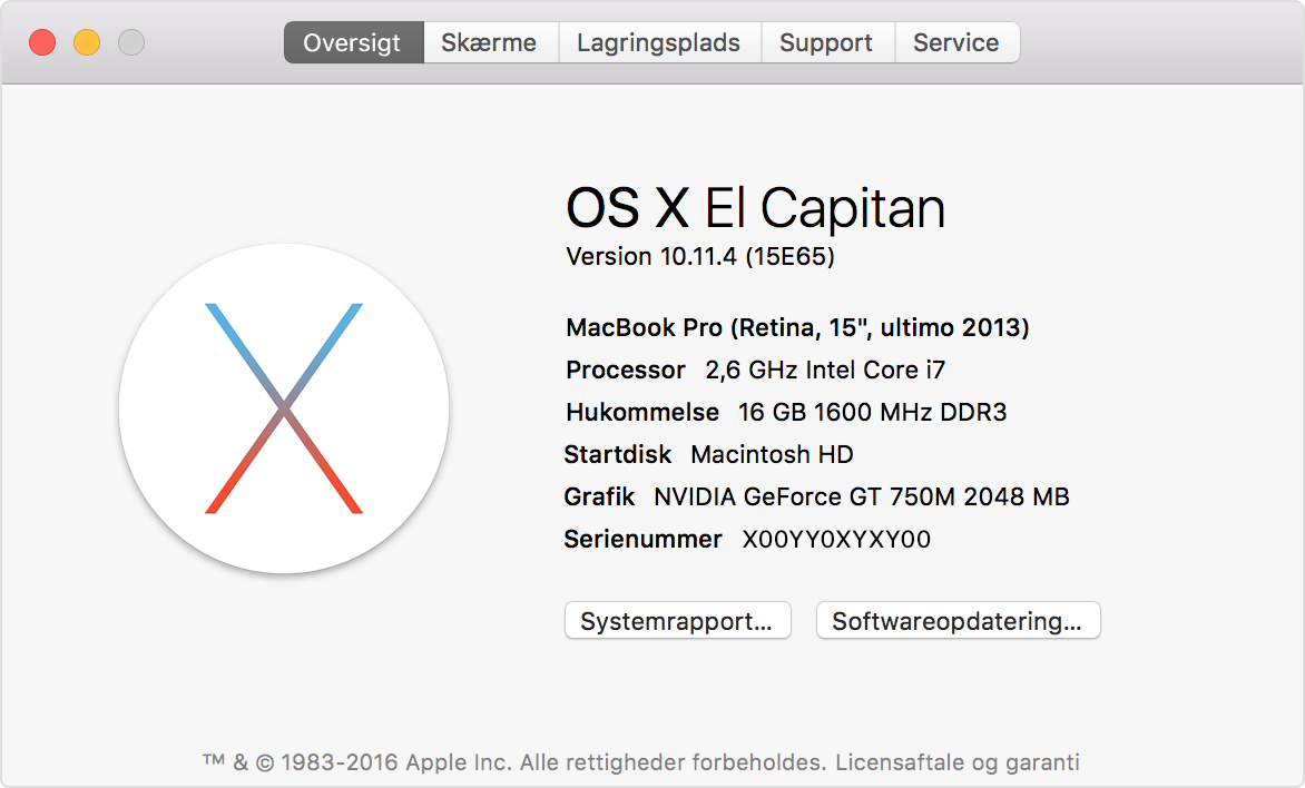 Tjek din Macbook-model under om denne Mac