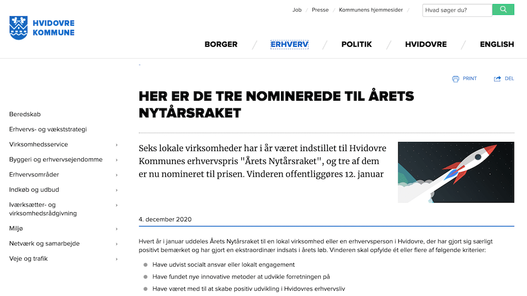 Artikel på Hvidovre.dk