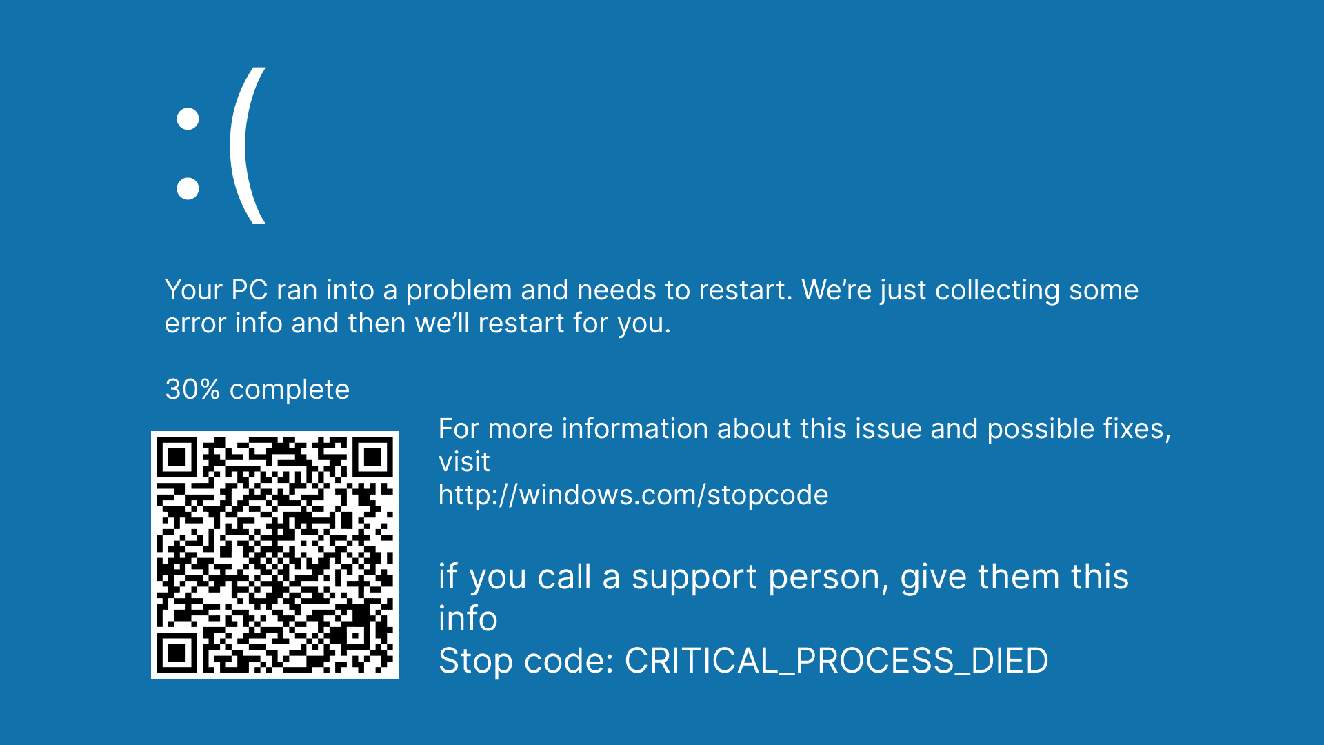 blue screen of death